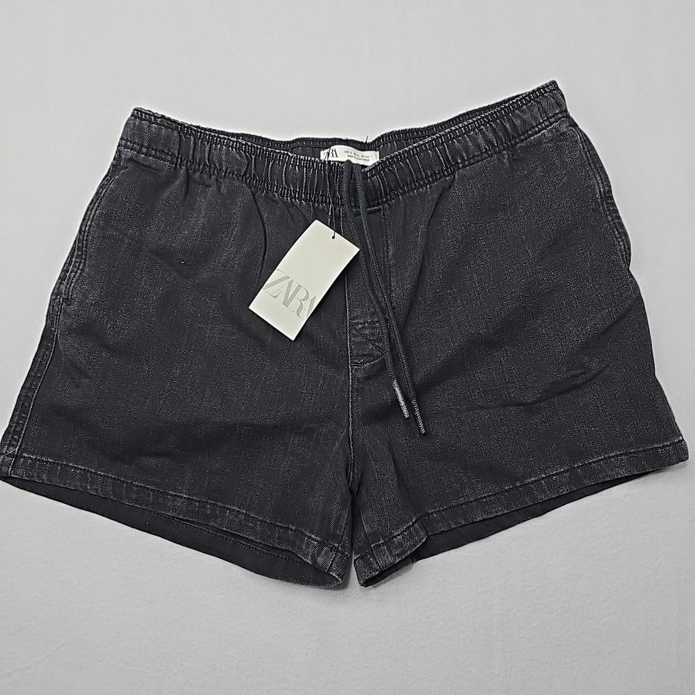 Zara Jogger‎ Shorts Womens Relaxed Fit Black XL Drawstring Unisex Mens 34 Sweat